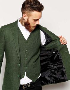 Groom-in-rustic-vintage-green-jacket-and-waistcoat